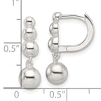 Sterling Silver E-Coating Beaded Dangle Earrings