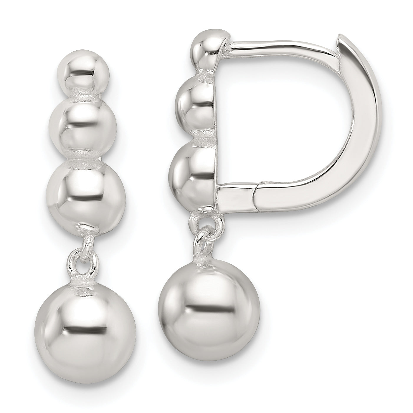 Sterling Silver E-Coating Beaded Dangle Earrings Main image