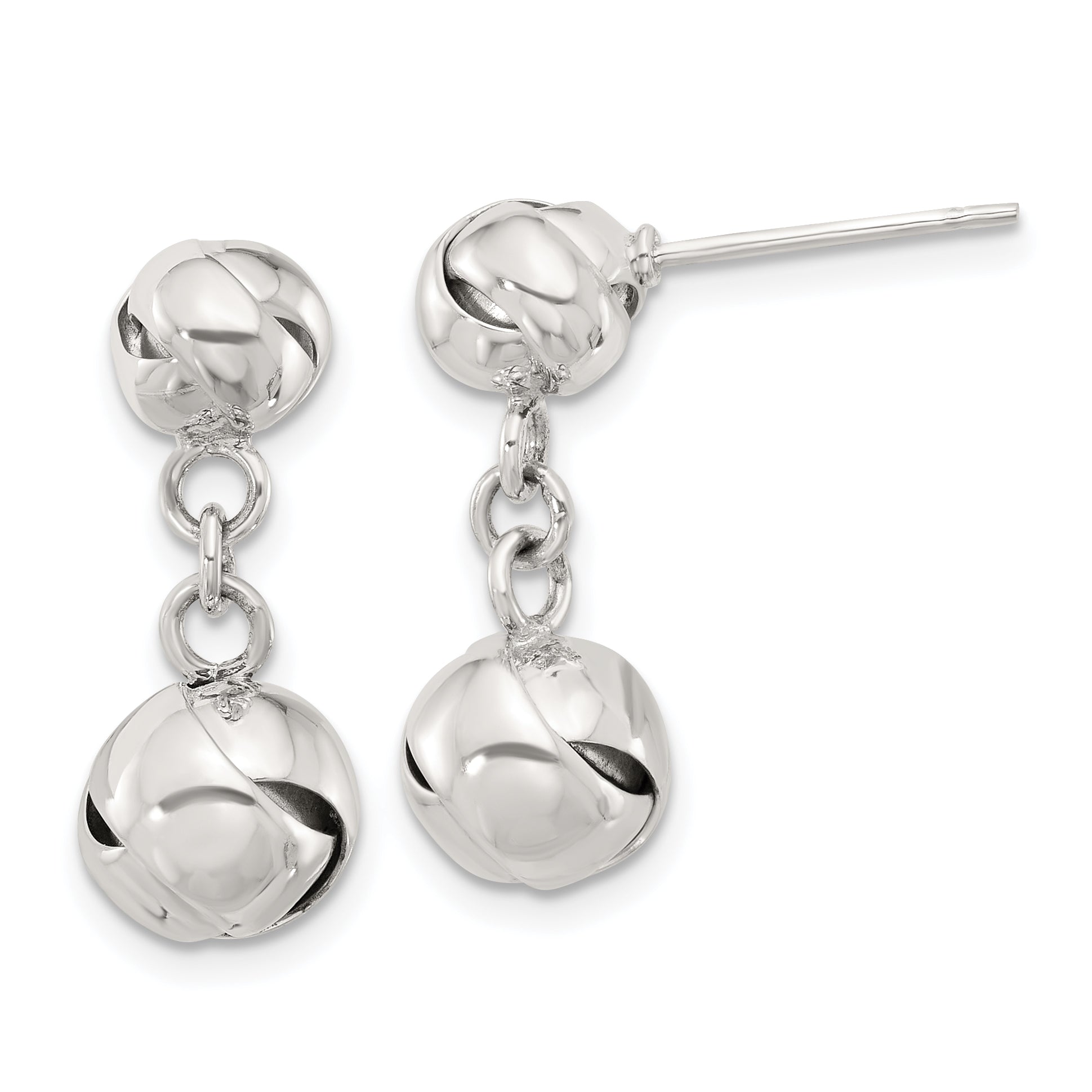 Sterling Silver Polished Knot Dangle Post Earrings Main image