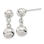 Sterling Silver Polished Knot Dangle Post Earrings