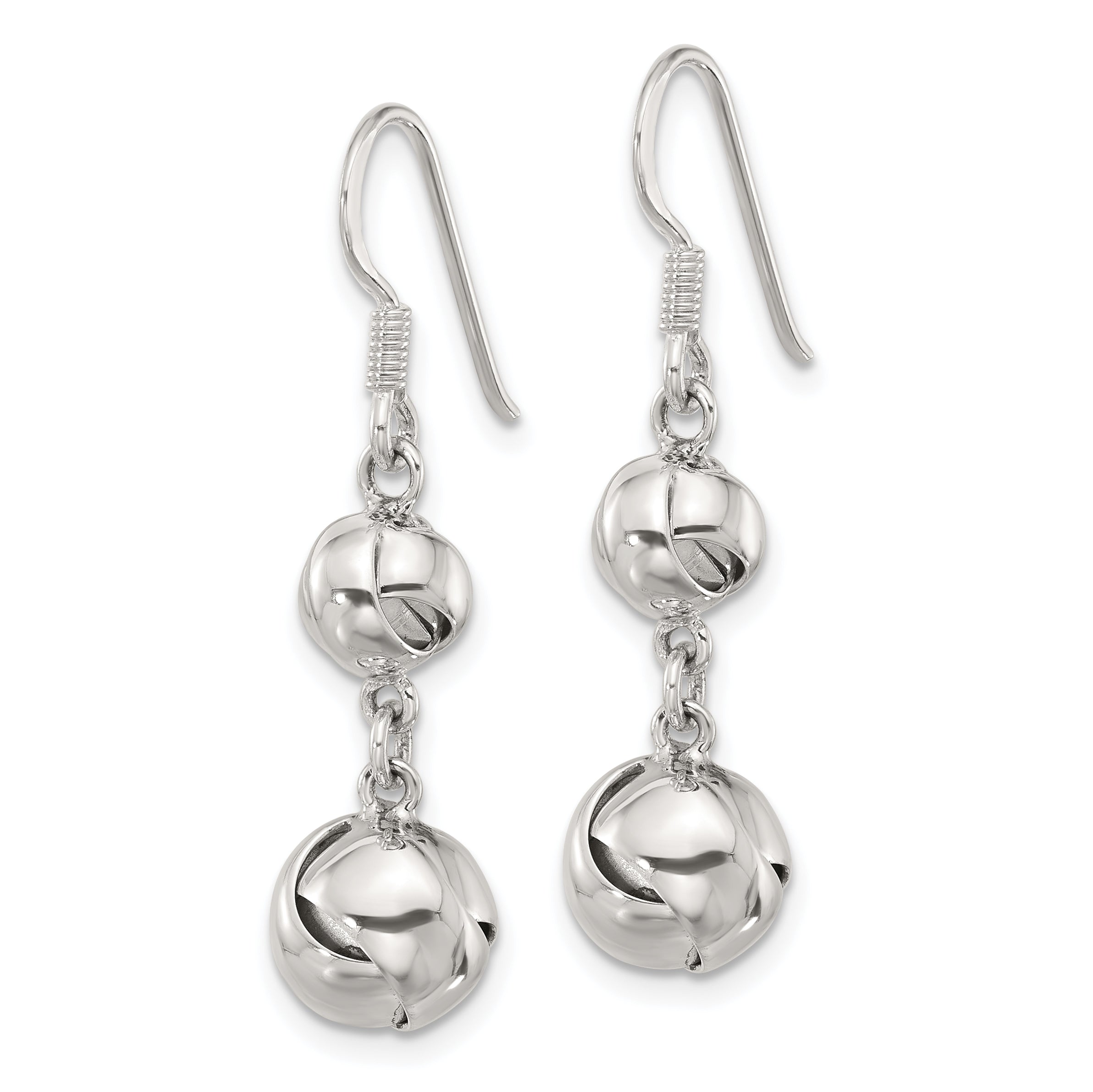 Sterling Silver Polished Knot Dangle Shepherd Hook Earrings Secondary image