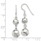 Sterling Silver Polished Knot Dangle Shepherd Hook Earrings