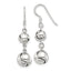 Sterling Silver Polished Knot Dangle Shepherd Hook Earrings