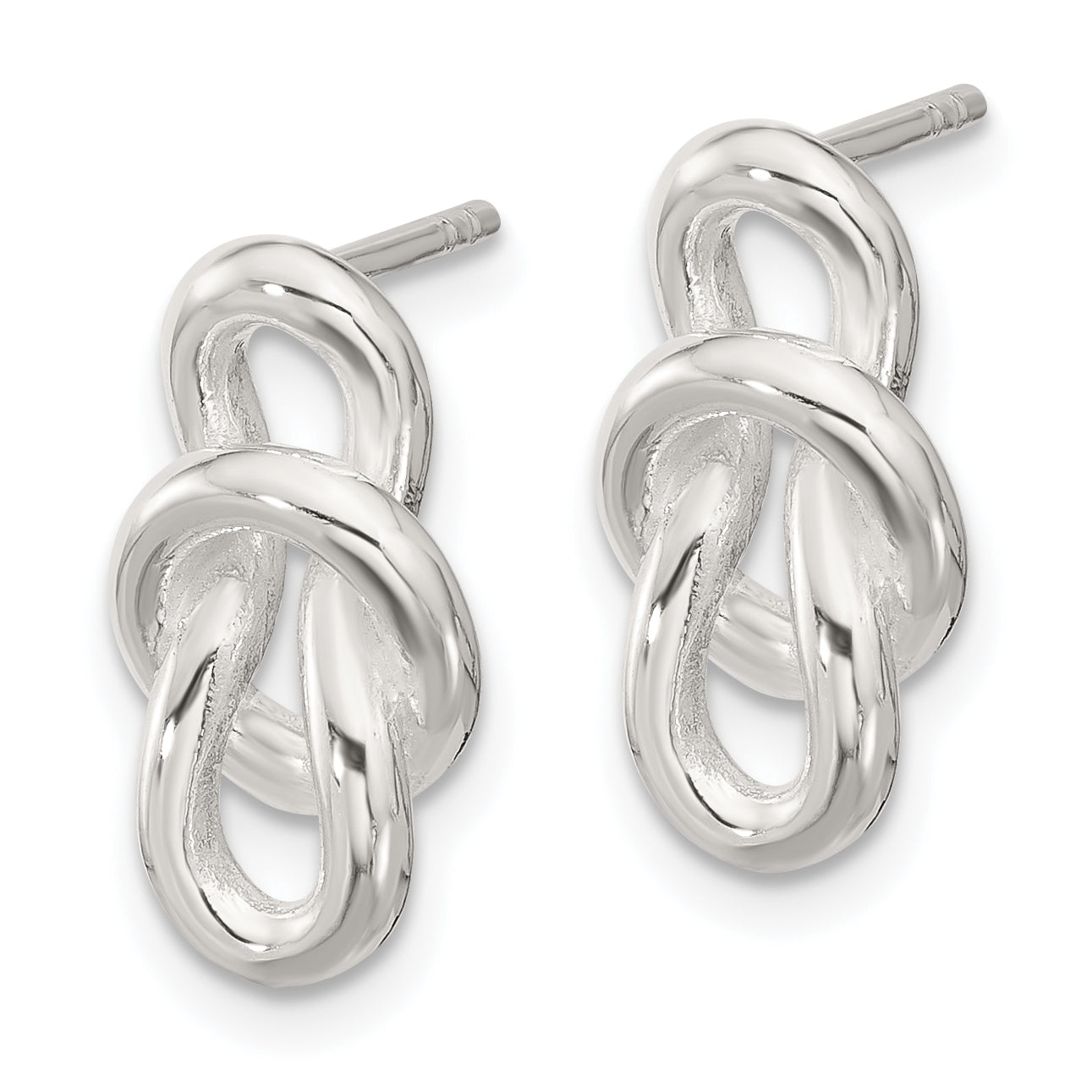 Sterling Silver Polished Fancy Knot Post Earrings Secondary image