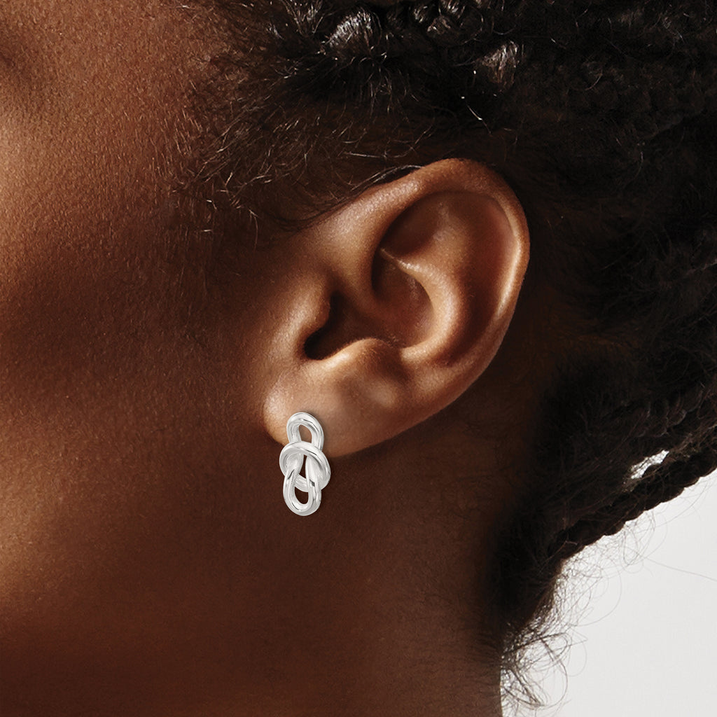 Sterling Silver Polished Fancy Knot Post Earrings
