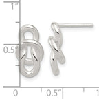 Sterling Silver Polished Fancy Knot Post Earrings