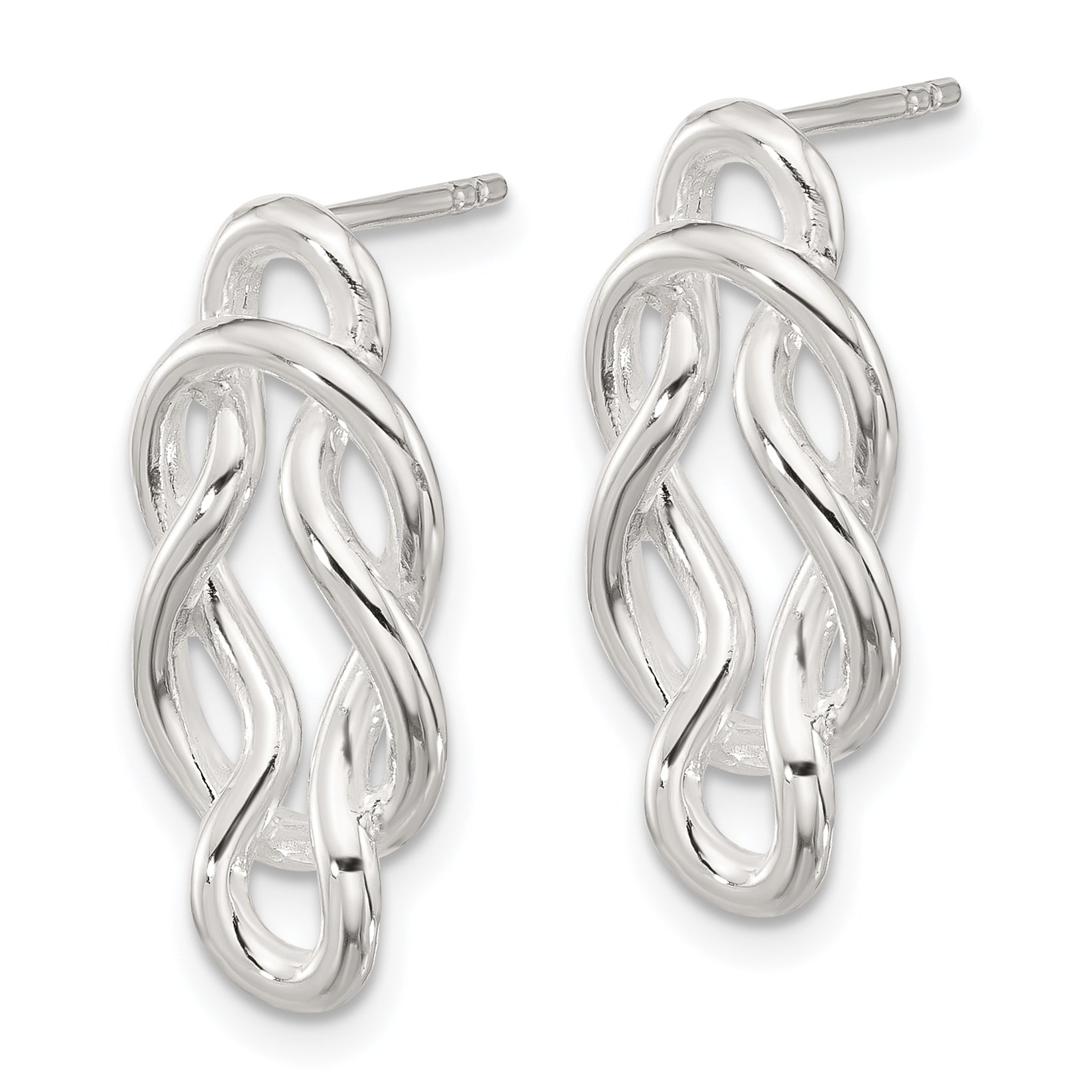 Sterling Silver Polished Double Fancy Knot Post Earrings Secondary image