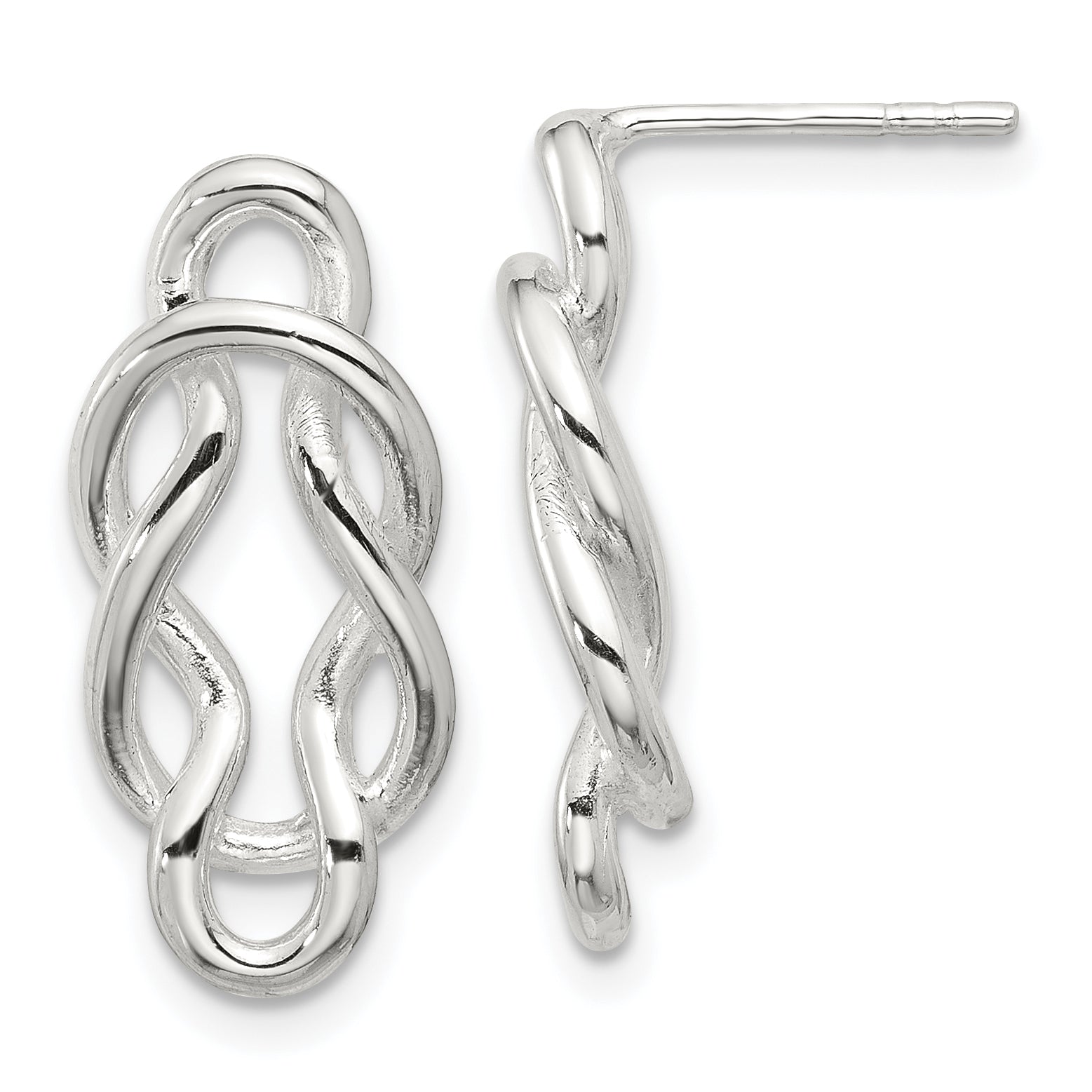 Sterling Silver Polished Double Fancy Knot Post Earrings Main image
