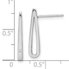 Sterling Silver Rhodium-plated Polished CZ Teardrop Post Earrings
