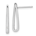 Sterling Silver Rhodium-plated Polished CZ Teardrop Post Earrings