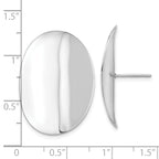 Sterling Silver Rhodium-plated Polished Concave Disc Post Earrings