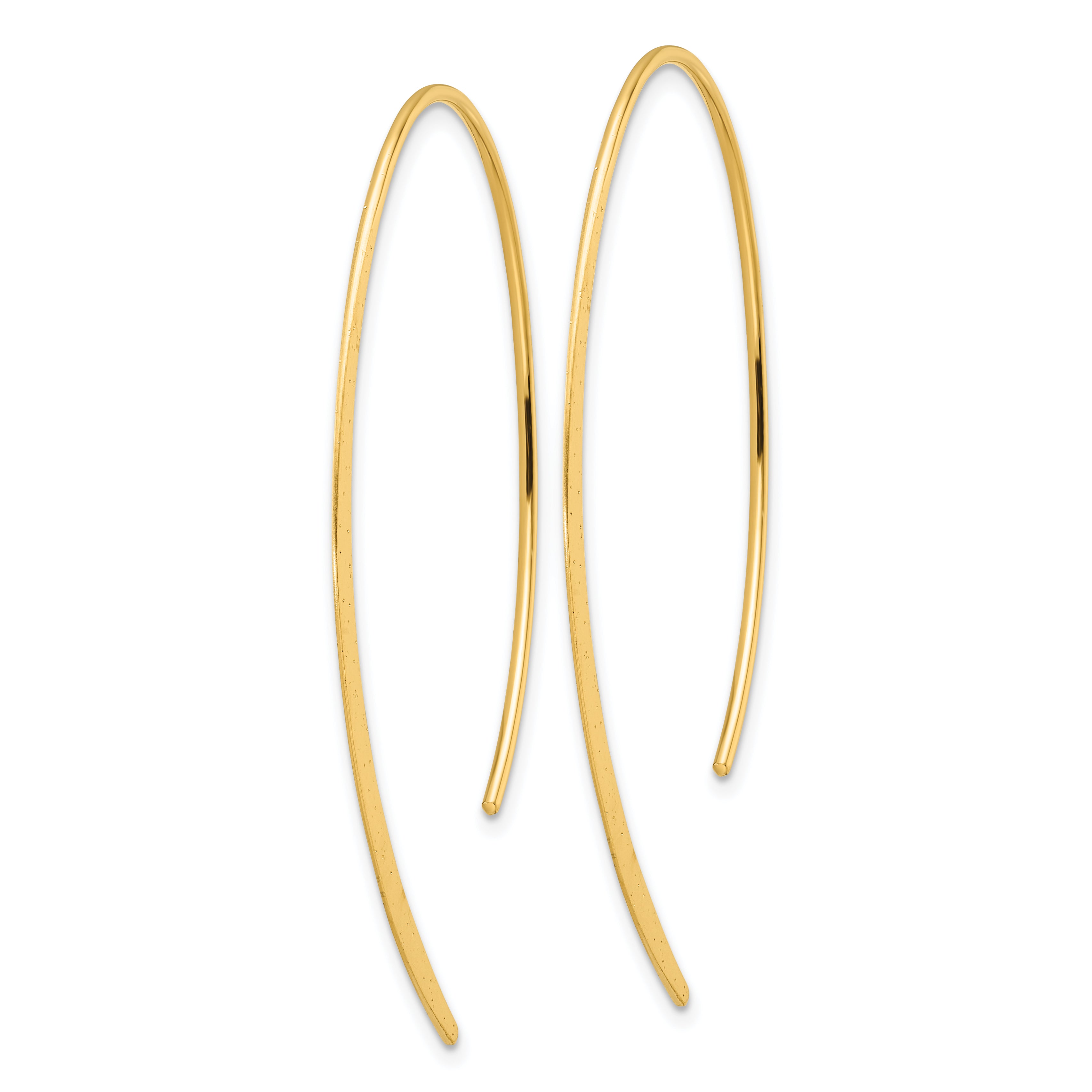 Sterling Silver .50 Micron 18K Gold Plated Brushed and Lasered Threader Earrings Secondary image