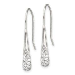 Sterling Silver Polished CZ Drop Dangle Earrings