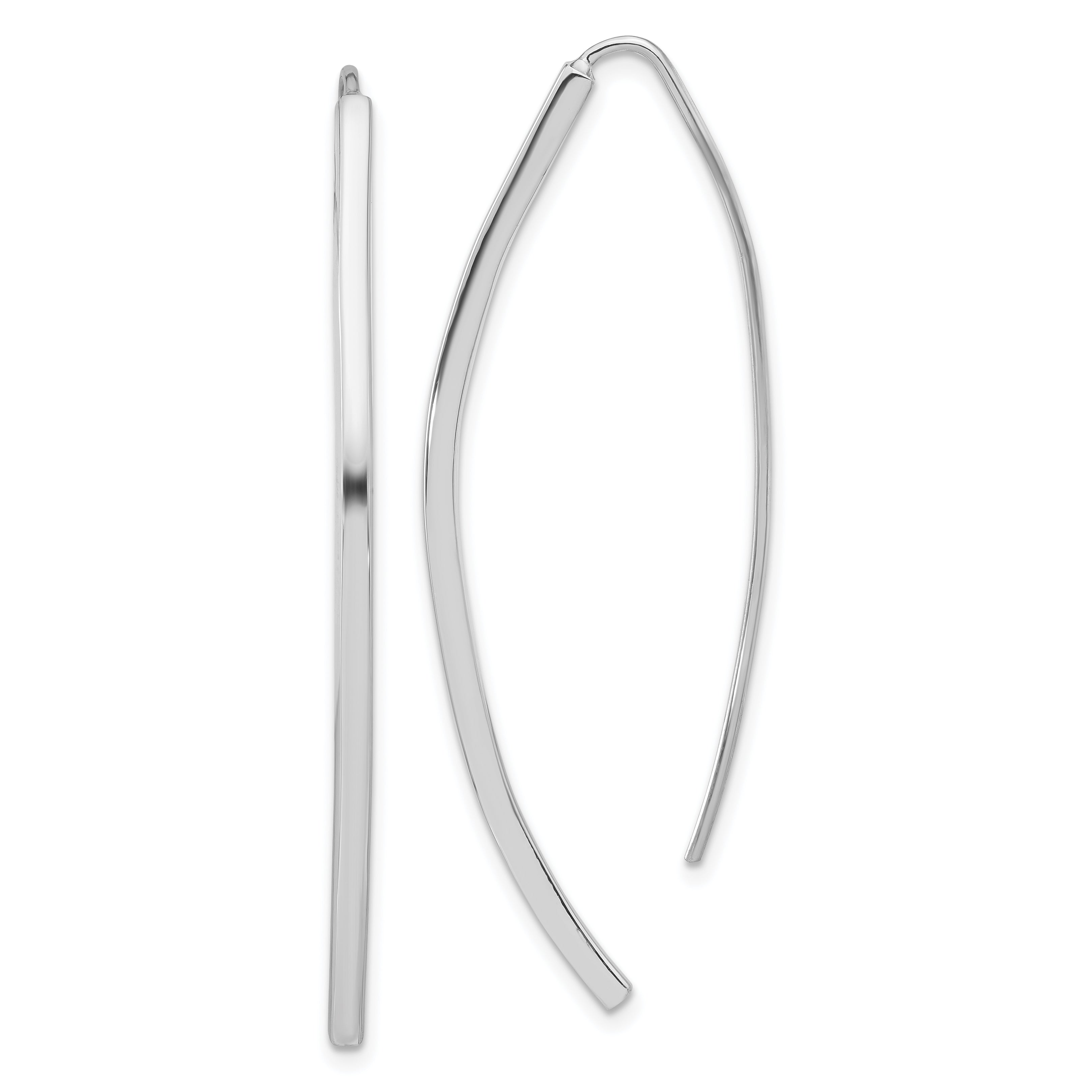 Sterling Silver Rhodium-plated Polished Threader Bar Earrings Main image
