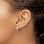 Sterling Silver E-Coating Polished CZ Pair of 2 Cuff Earrings