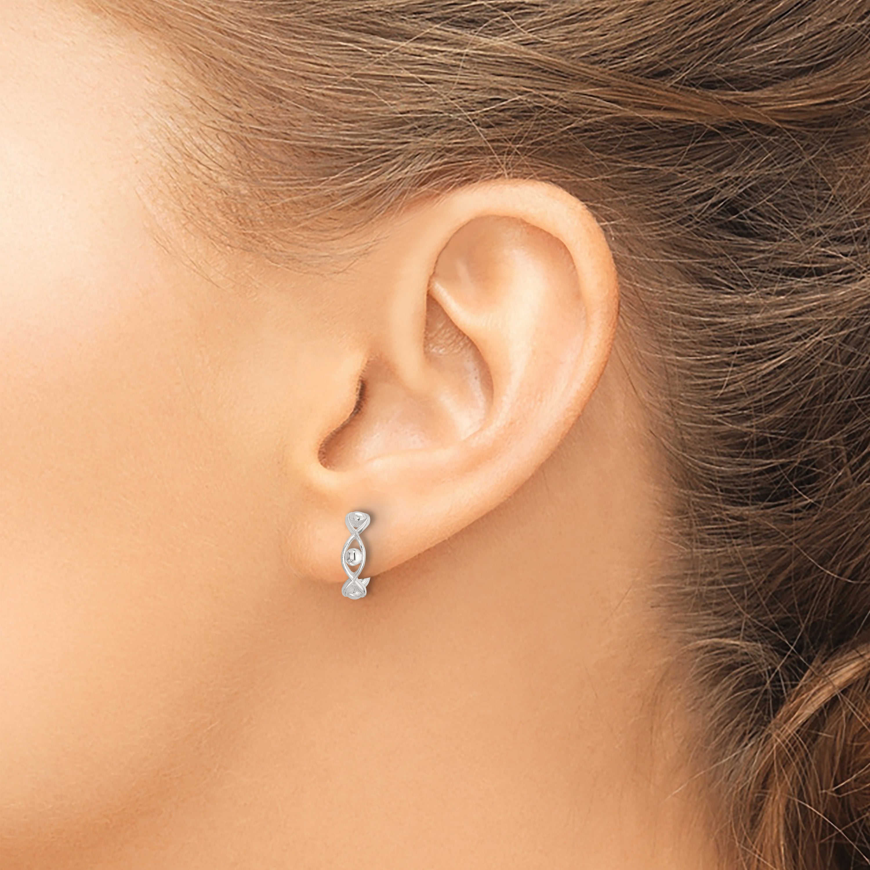 Sterling Silver E-Coating Polished Pair of 2 Cuff Earrings