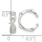 Sterling Silver E-Coating Polished Pair of 2 Cuff Earrings