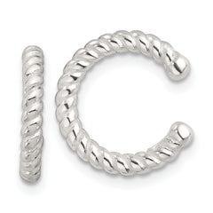 Sterling Silver E-Coating Polished Twisted Pair of 2 Cuff Earrings