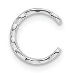 Sterling Silver RH-pltd Polished Criss-cross Design Single Cuff Earring