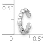 Sterling Silver Rhodium-plated Polished Beaded Single Cuff Earring