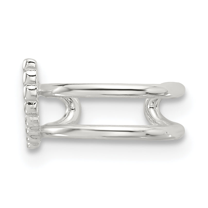 Sterling Silver E-coated Polished & Textured Wing Single Cuff Earring Secondary image