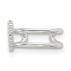 Sterling Silver E-coated Polished & Textured Wing Single Cuff Earring