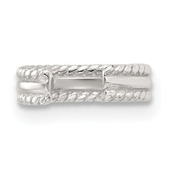 Sterling Silver E-coated Polished & Twisted Edges Single Cuff Earring