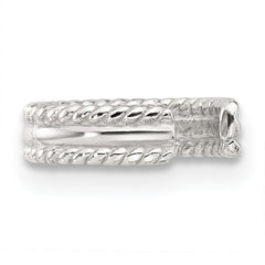 Sterling Silver E-coated Polished & Twisted Edges Single Cuff Earring