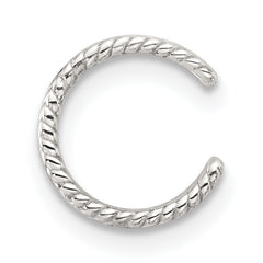 Sterling Silver E-coated Polished & Twisted Edges Single Cuff Earring