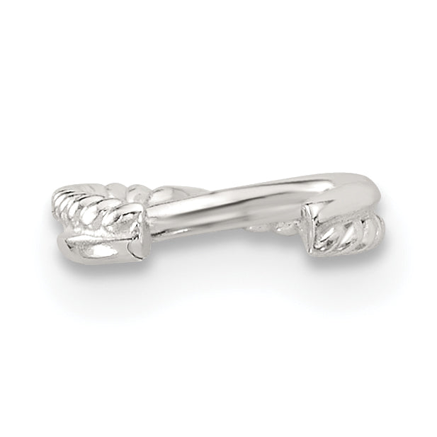 Sterling Silver E-coated Polished & Twisted Single Cuff Earring
