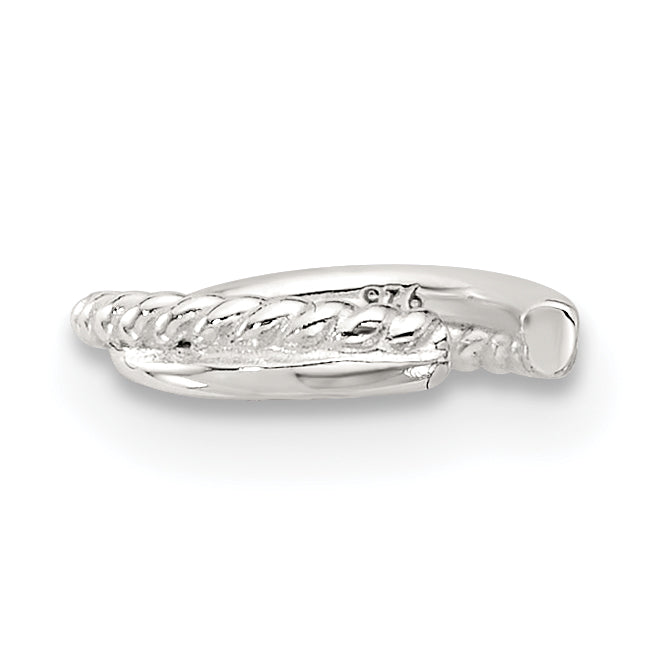 Sterling Silver E-coated Polished & Twisted Single Cuff Earring