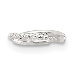 Sterling Silver E-coated Polished & Twisted Single Cuff Earring