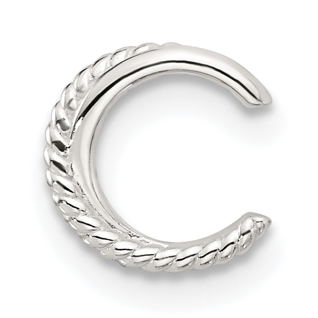 Sterling Silver E-coated Polished & Twisted Single Cuff Earring