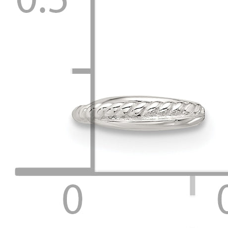 Sterling Silver E-coated Polished & Twisted Single Cuff Earring