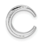 Sterling Silver Rhodium-plated Polished 4 Row CZ Single Cuff Earring