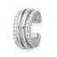 Sterling Silver Rhodium-plated Polished 4 Row CZ Single Cuff Earring