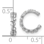 Sterling Silver Rhodium-plated Polished CZ Pair of 2 Cuff Earrings