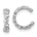 Sterling Silver Rhodium-plated Polished CZ Pair of 2 Cuff Earrings