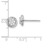 Sterling Silver Rhodium-plated Polished Cluster Pav‚ CZ Post Earrings