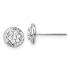 Sterling Silver Rhodium-plated Polished Cluster Pav‚ CZ Post Earrings