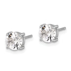 Sterling Silver RH-plated 6mm Created White Sapphire Stud Earrings
