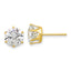 Sterling Silver Gold-tone Polished 8mm CZ Post Stud Earrings