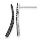 Sterling Silver Rhodium-plated Polished Black CZ Post Dangle Earrings