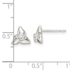 Sterling Silver Polished Triangular CZ Post Earrings