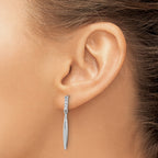 Sterling Silver Rhodium-plated Polished CZ Post Dangle Earrings