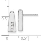 Sterling Silver Rhodium-plated Polished CZ Post Earrings
