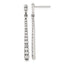 Sterling Silver Polished & Antiqued Graduated CZ Post Dangle Earrings