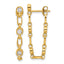 Sterling Silver Gold-tone Bezel CZ Post Dangle Earrings