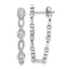 Sterling Silver Rhodium-plated Bezel CZ Post Dangle Earrings