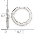 Sterling Silver E-Coating CZ Hinged Hoop Earrings